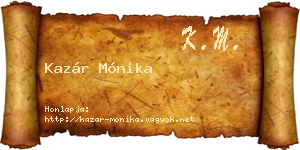 Kazár Mónika névjegykártya